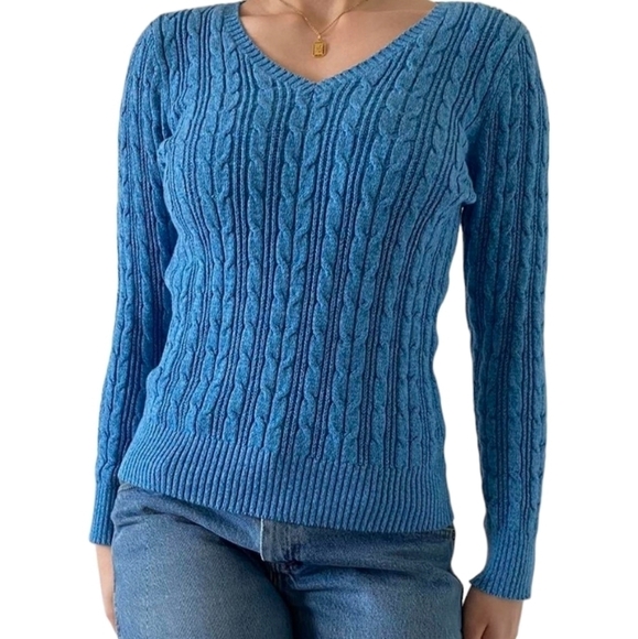 St. John's Bay Beutifull Blue Cable Knit Sweater Size 2X - Picture 1 of 14